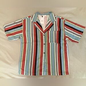 Topshop women's short sleeve striped button down